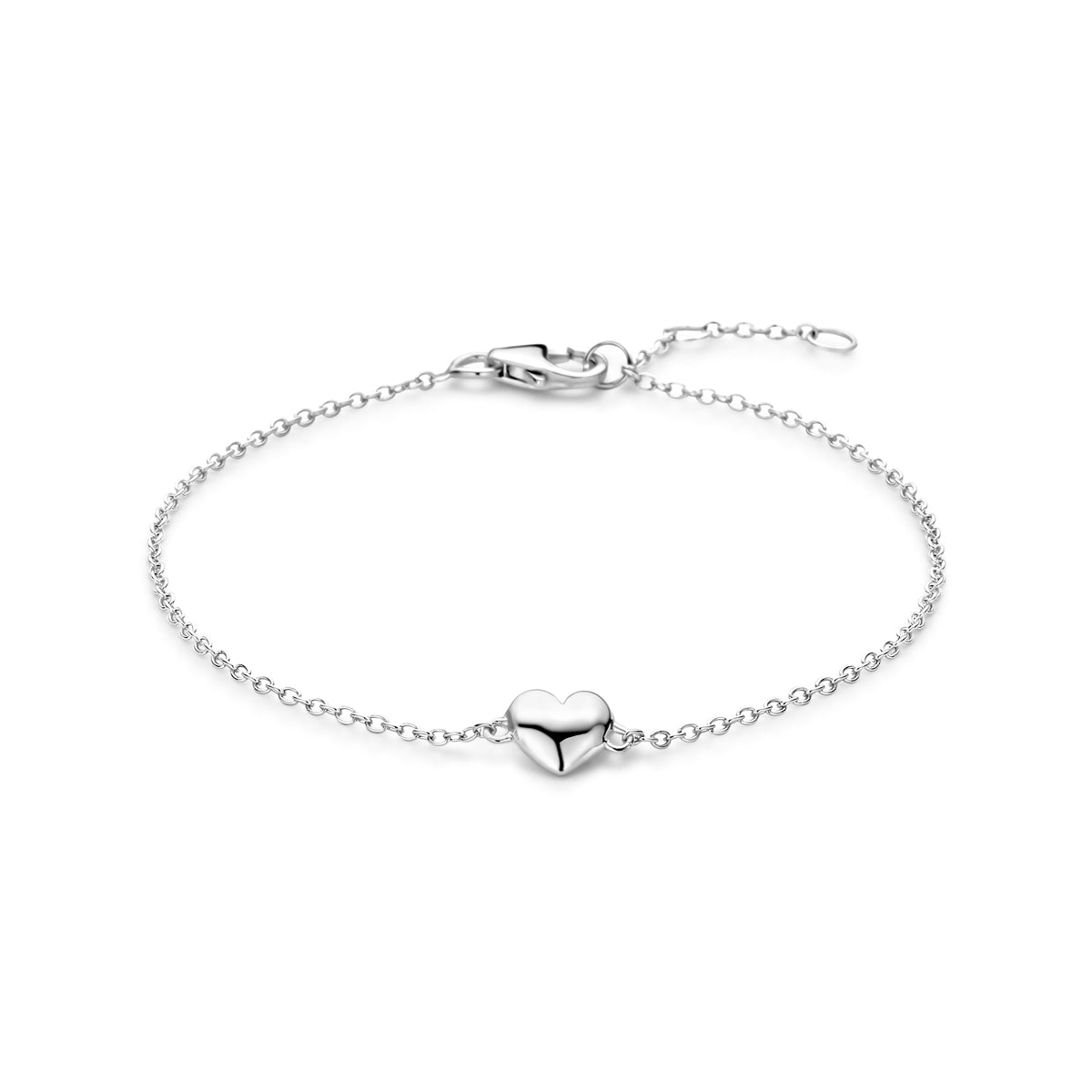 Zilveren armband hartje | 16,5-17,5-18,5cm