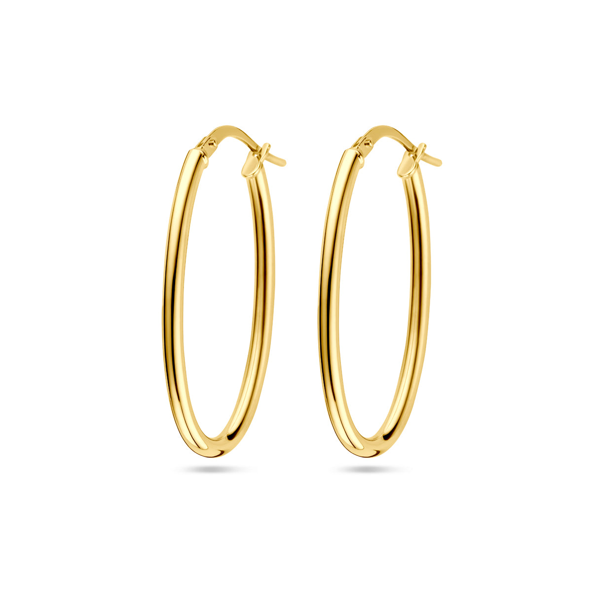 Silgold oorringen ovaal ronde buis | 34*2mm