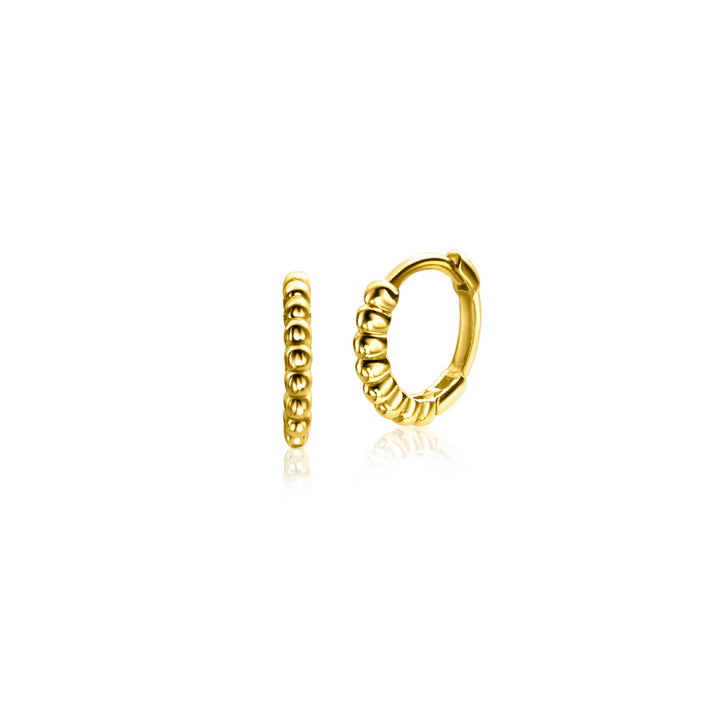 10mm ZINZI Gold 14 krt gouden oorRing bolletjes motief met luxe sluiting 10 x 1.7mm ZGO399CR