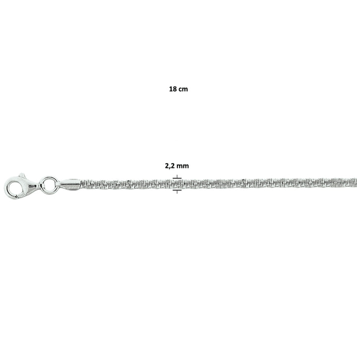 Zilveren armband fantasie 2,2mm | 19cm