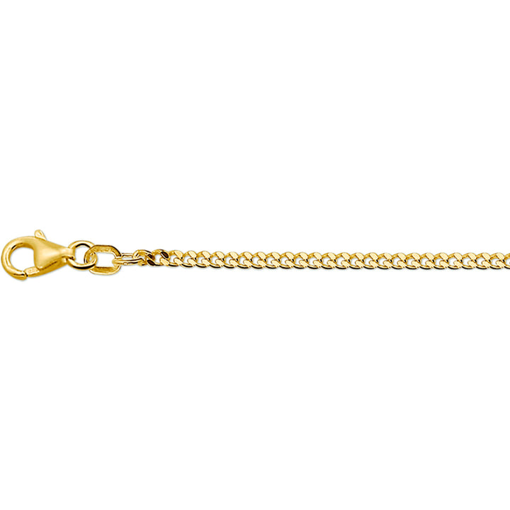 14krt geelgouden collier gourmette 4-zijdes geslepen 2,1 mm - 45cm