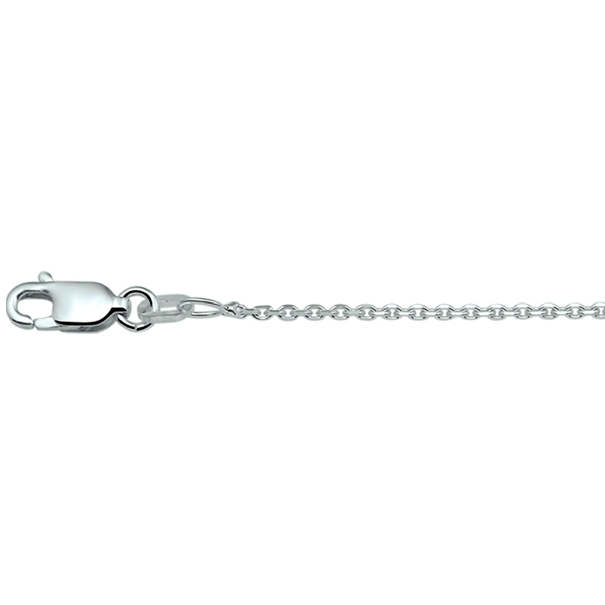 Zilveren lengtecollier - anker gediamanteerd 1,3mm