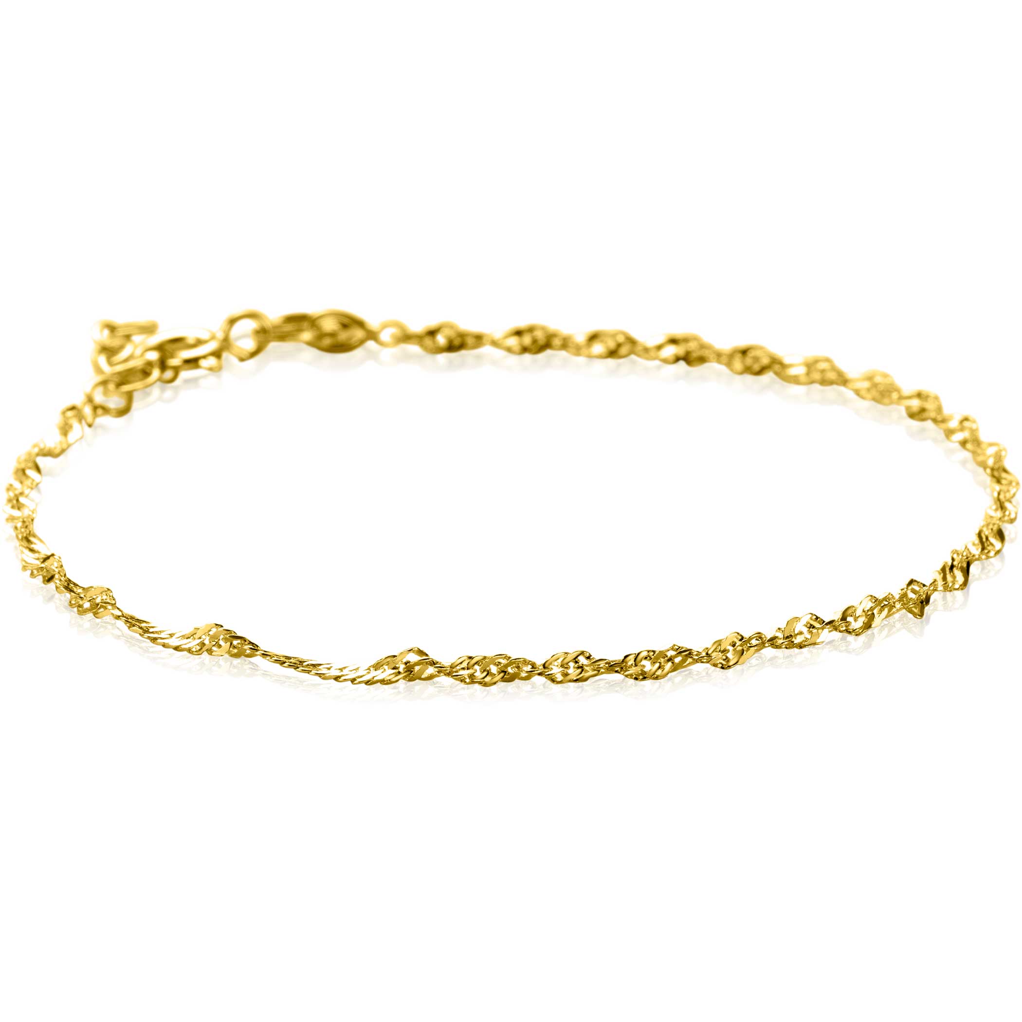 ZINZI Gold 14 karaat gouden massieve Singapore armband 1.8mm breed 17-19cm ZGA501