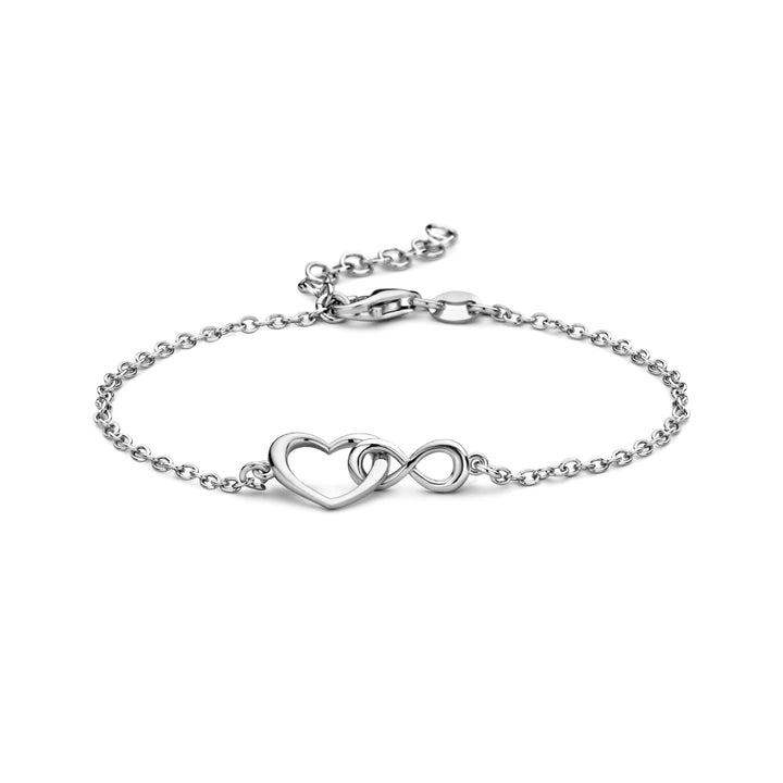 Zilveren armband hart en infinity  | 16-19cm