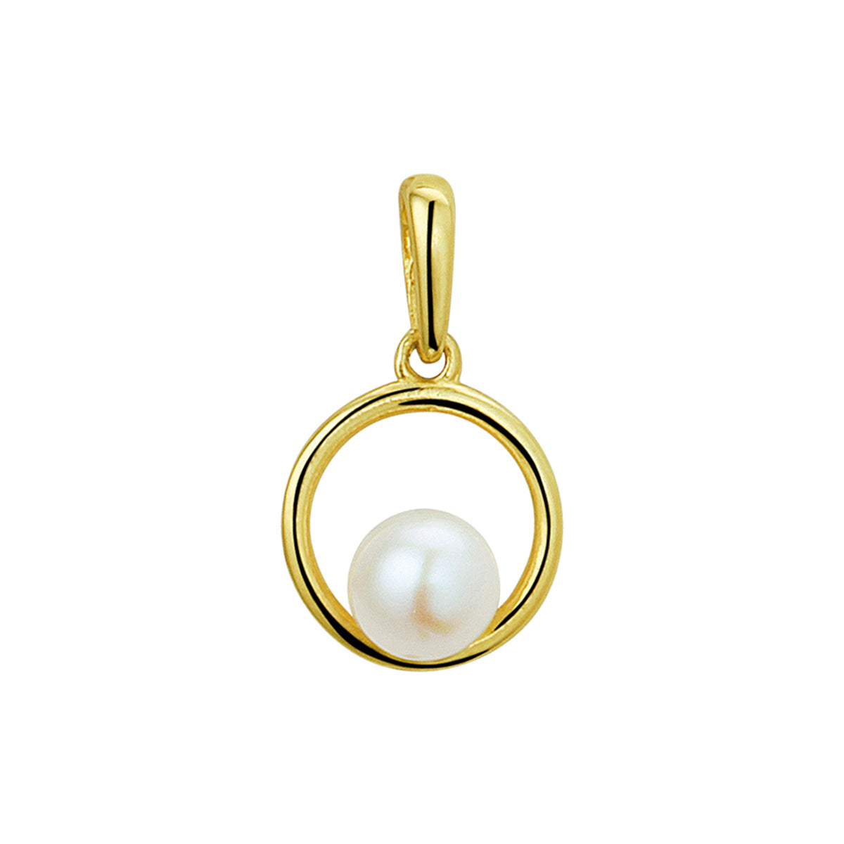 14krt geelgouden hanger met zoetwaterparel 4,5mm