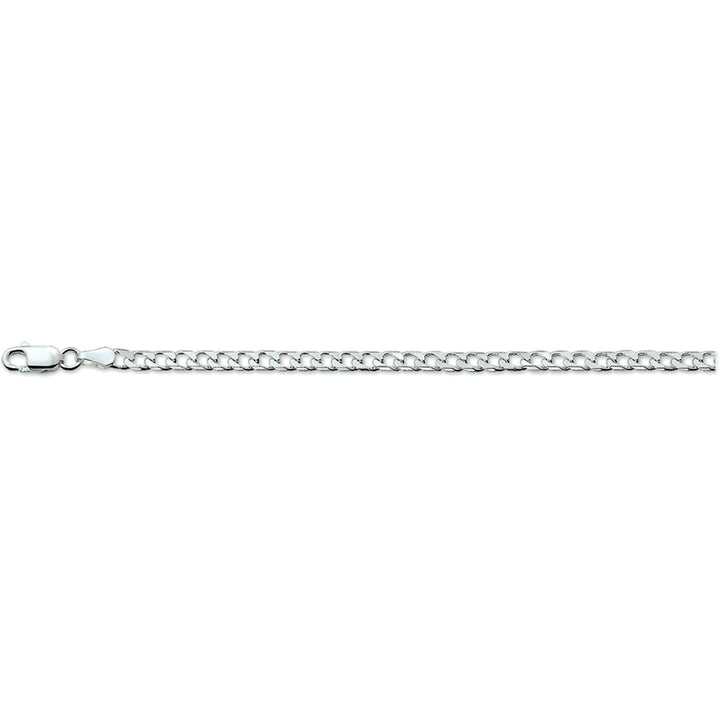Zilveren lengtecollier - gourmette 6-zijdes geslepen 3mm