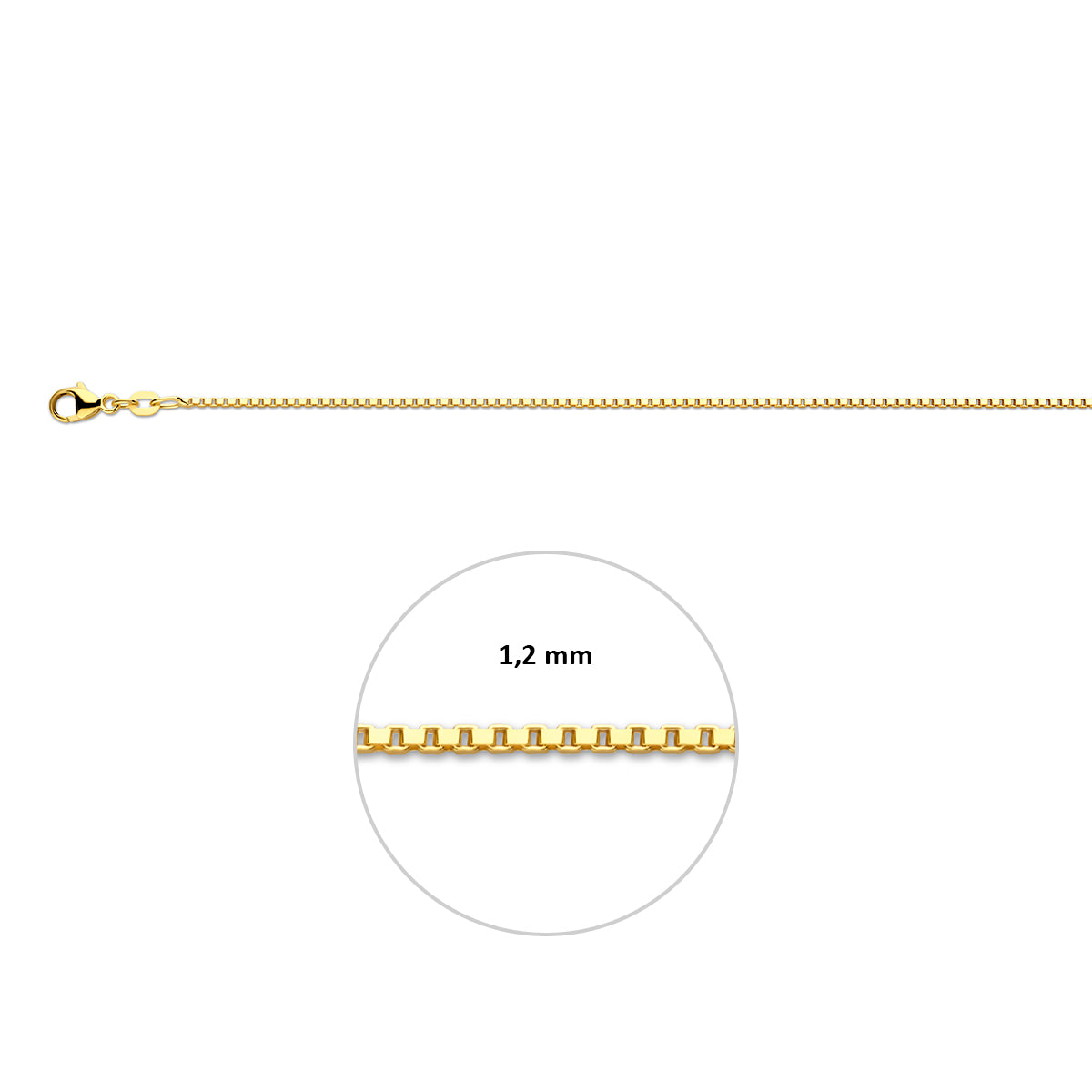 14krt geelgouden collier venetiaans 1,2mm