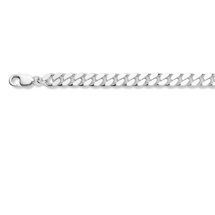 Zilveren lengtecollier - gourmette 4-zijdes geslepen 9.5mm