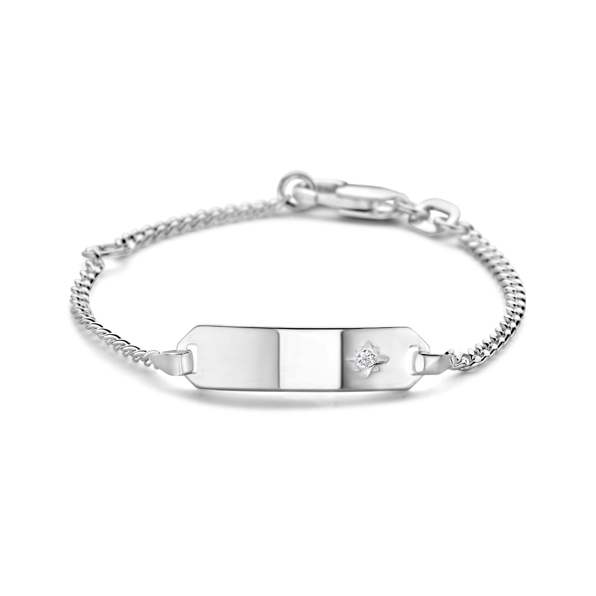 Zilveren graveerarmband zirkonia gourmet plaat 5,0mm | 11-13cm