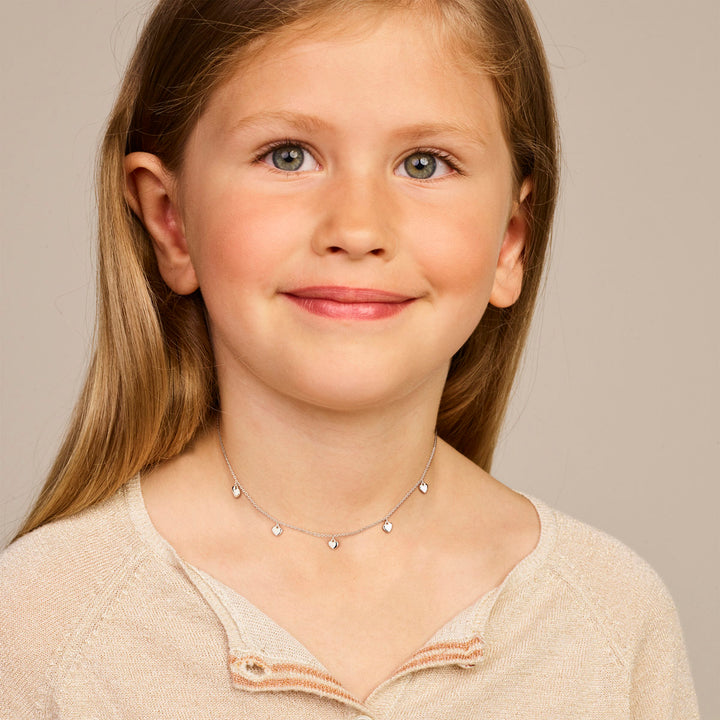 Zilveren collier hartjes | 36+4cm