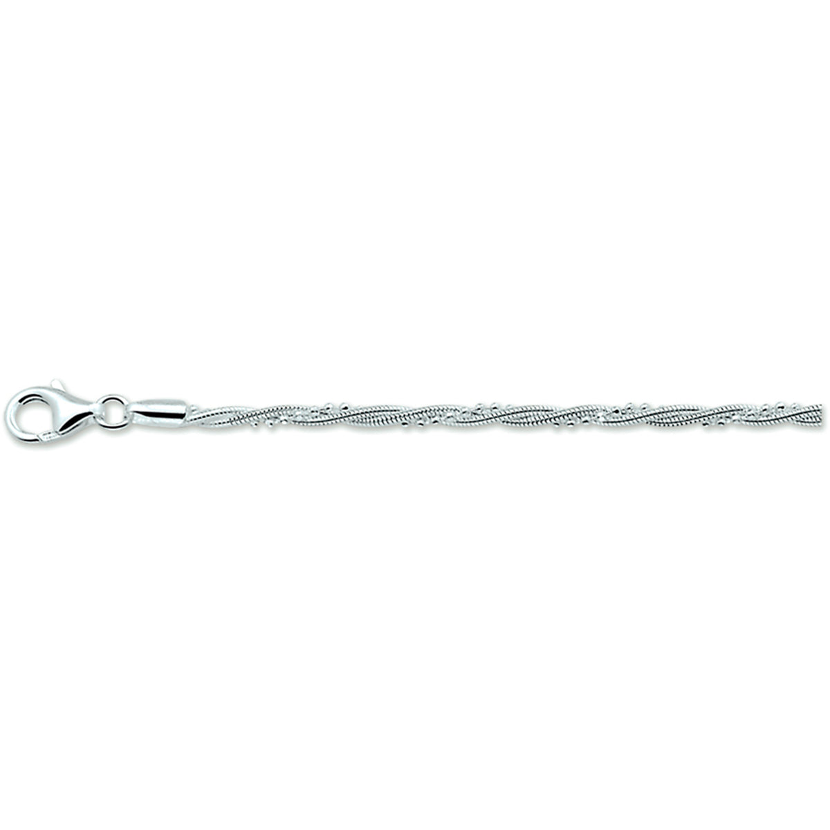 Zilveren armband gevlochten 2,7mm | 19cm
