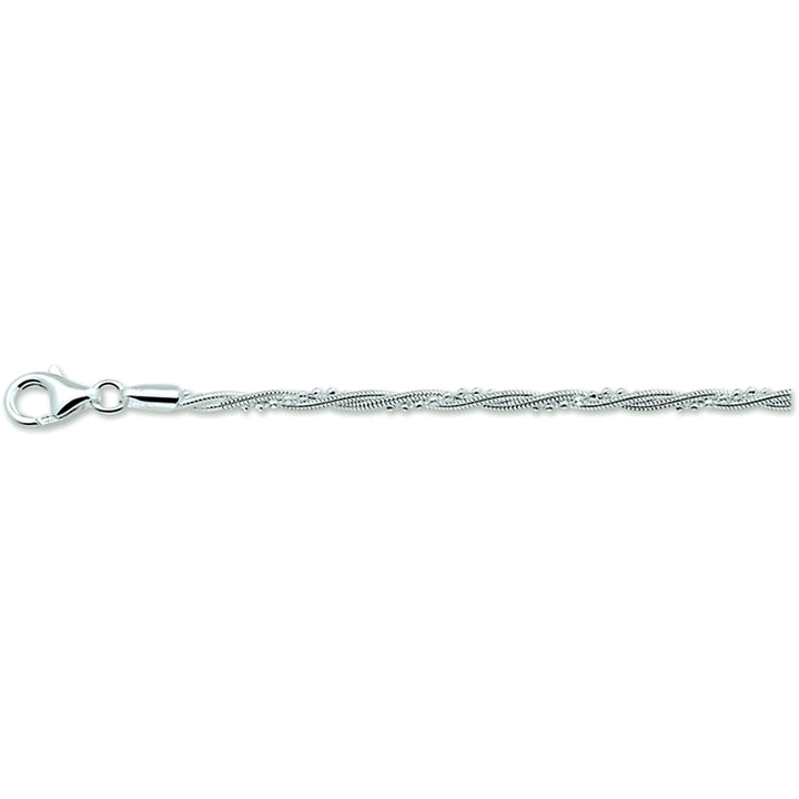 Zilveren armband gevlochten 2,7mm | 19cm