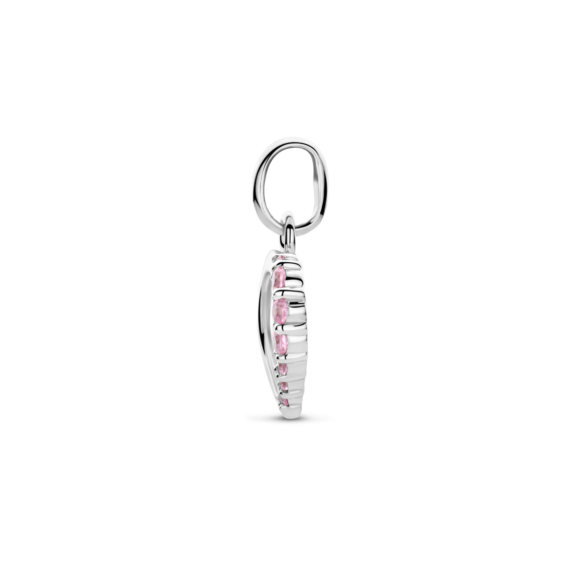 Zilveren hanger emaille hart zirkonia | 15mm