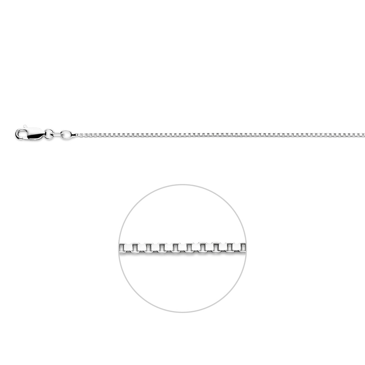 Zilveren lengtecollier - Venetiaans 1.2mm