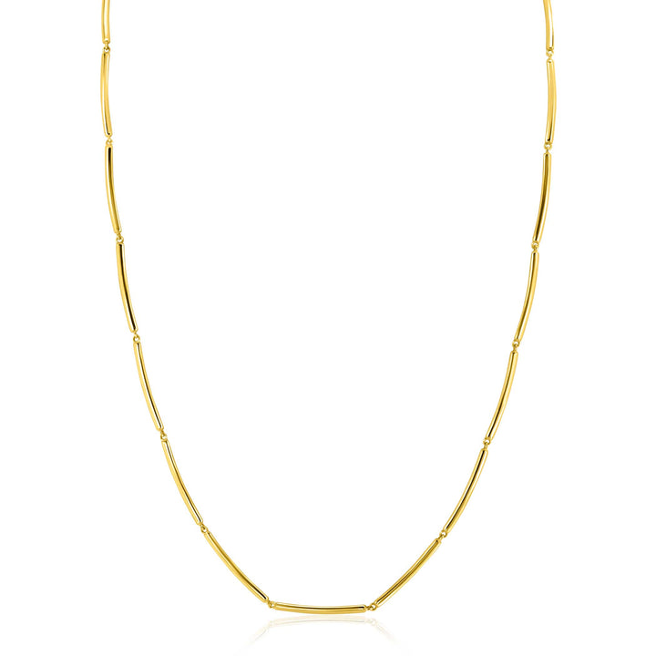 ZINZI Gold 14 krt gouden ketting met langwerpige glanzende staafjes 1.6mm breed 40-43cm ZGC461