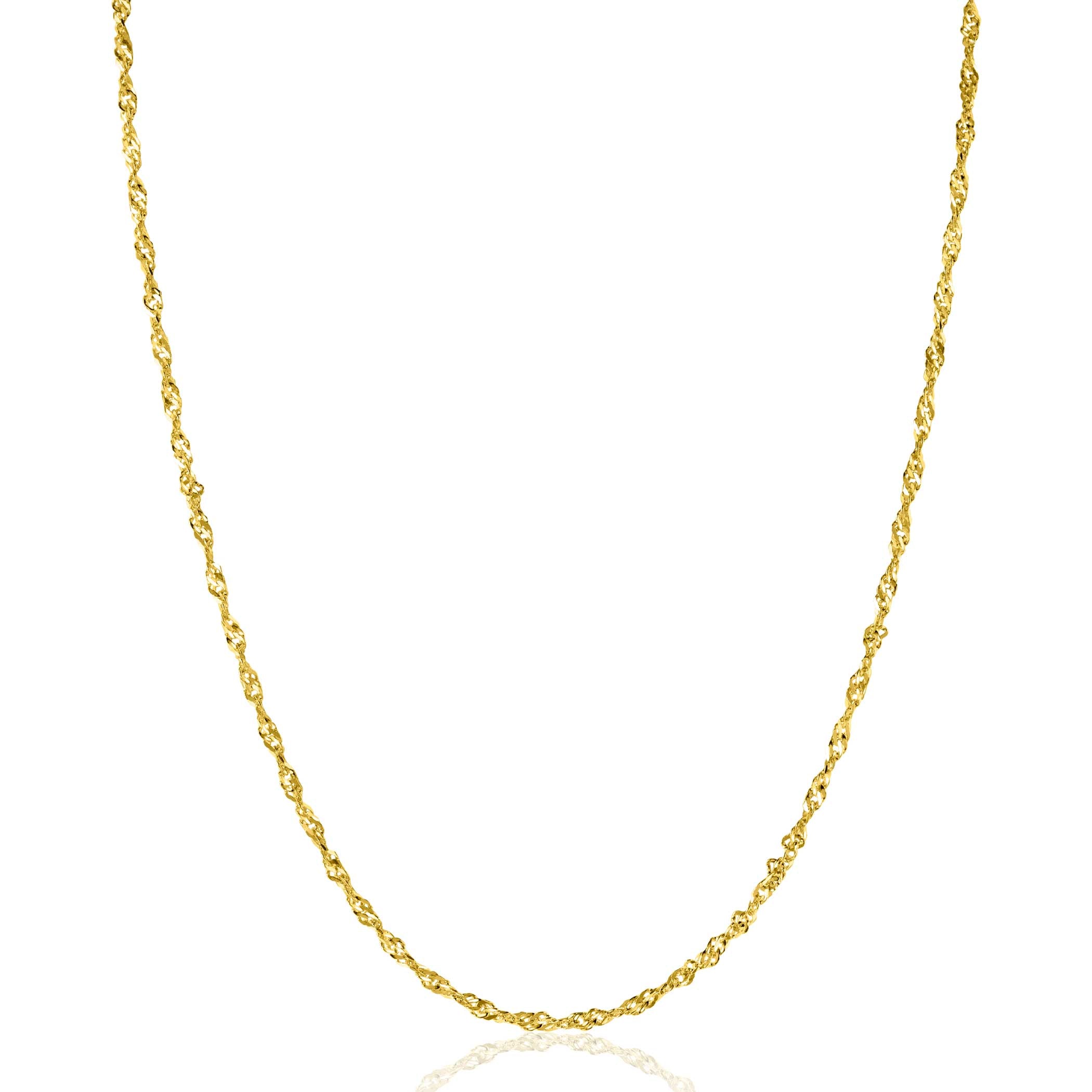 ZINZI Gold 14 karaat gouden massieve Singapore ketting 1.8mm breed 41-43cm ZGC501