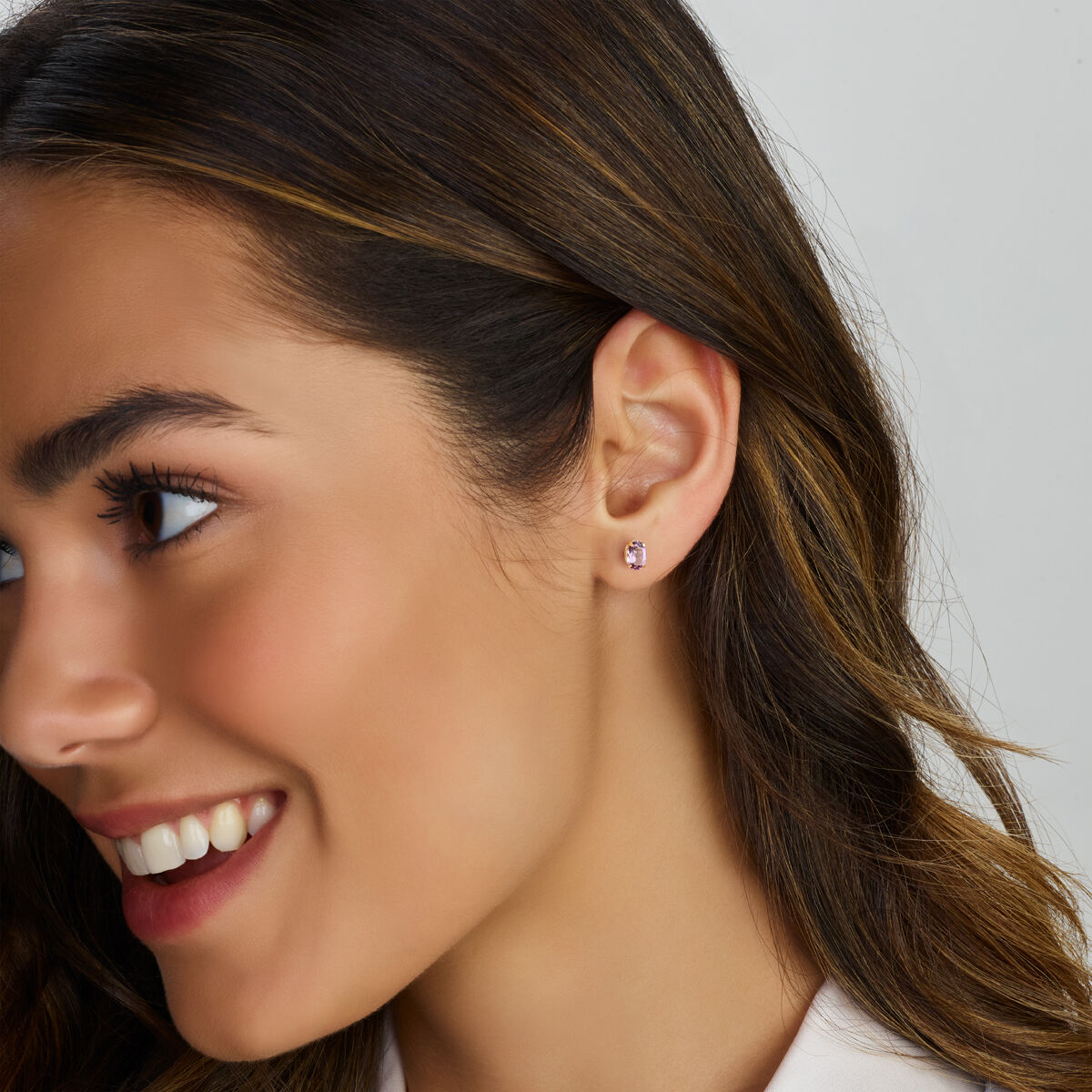 14krt geelgouden oorbellen amethist