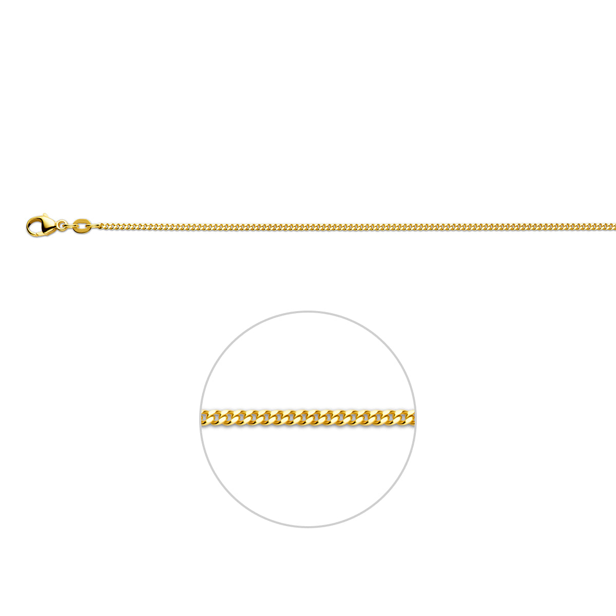 9krt geelgouden collier gourmette 1,6mm
