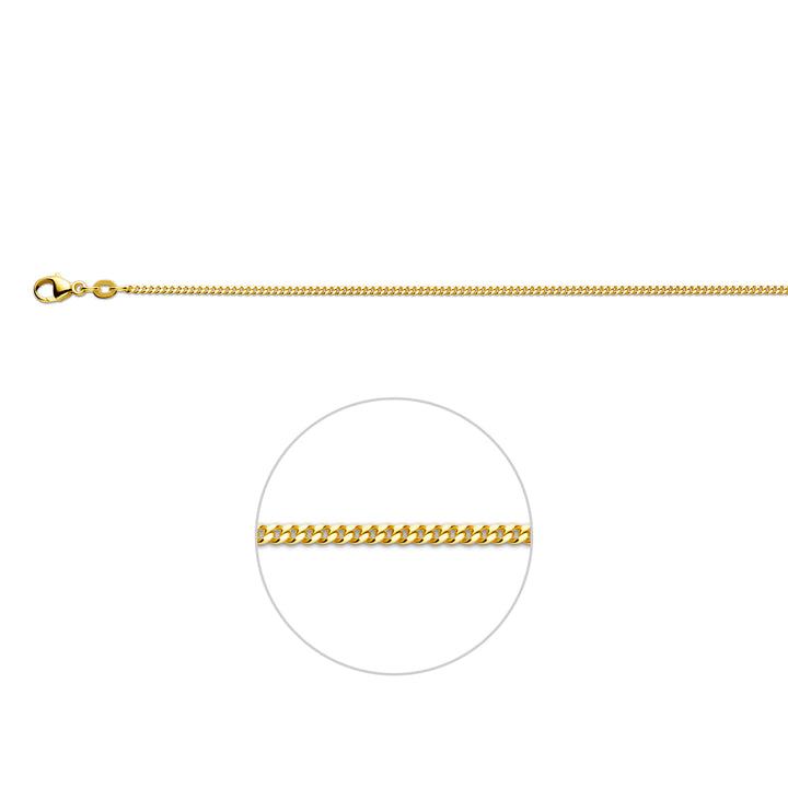 9krt geelgouden collier gourmette 1,6mm
