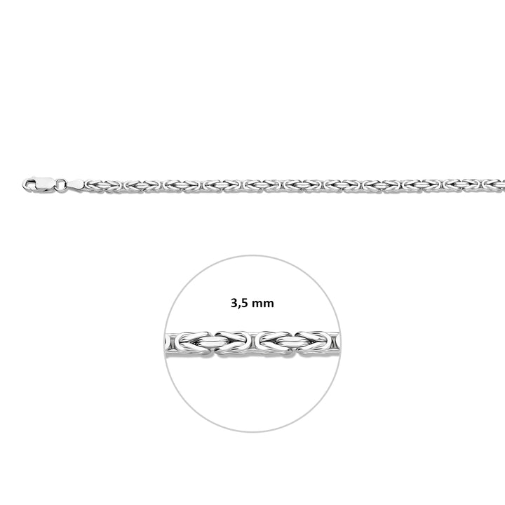 Zilveren lengtecollier - koningsschakel massief | 3,5mm