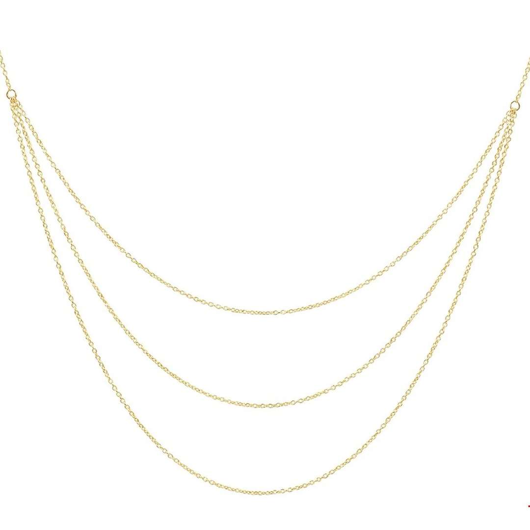 14krt geelgouden collier anker 1.0mm | 3 rijen | 41-43-45cm