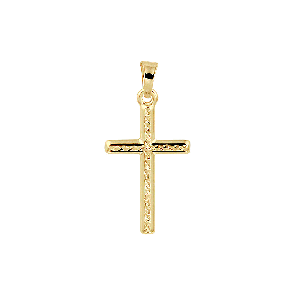 14krt geelgouden hanger kruis gediamanteerd | 25x12mm