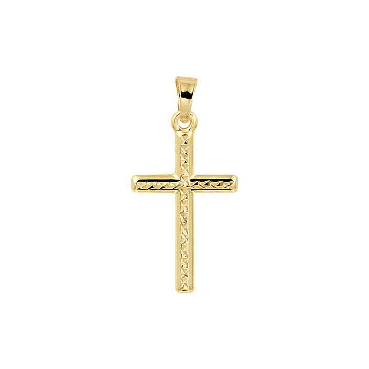 14krt geelgouden hanger kruis gediamanteerd | 25x12mm