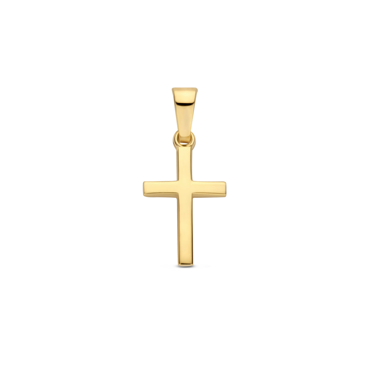 14krt geelgouden hanger kruis 13x9mm