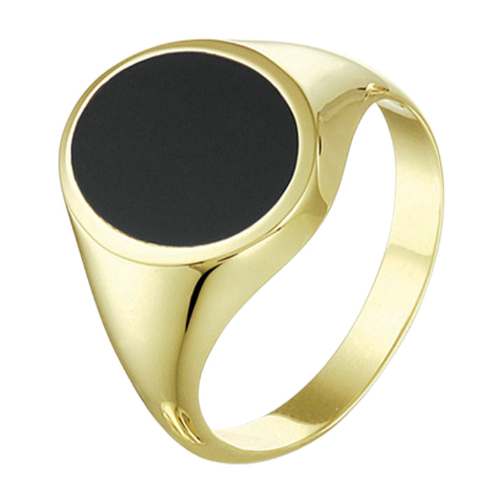 14kt geelgouden zegelring onyx 13x16mm