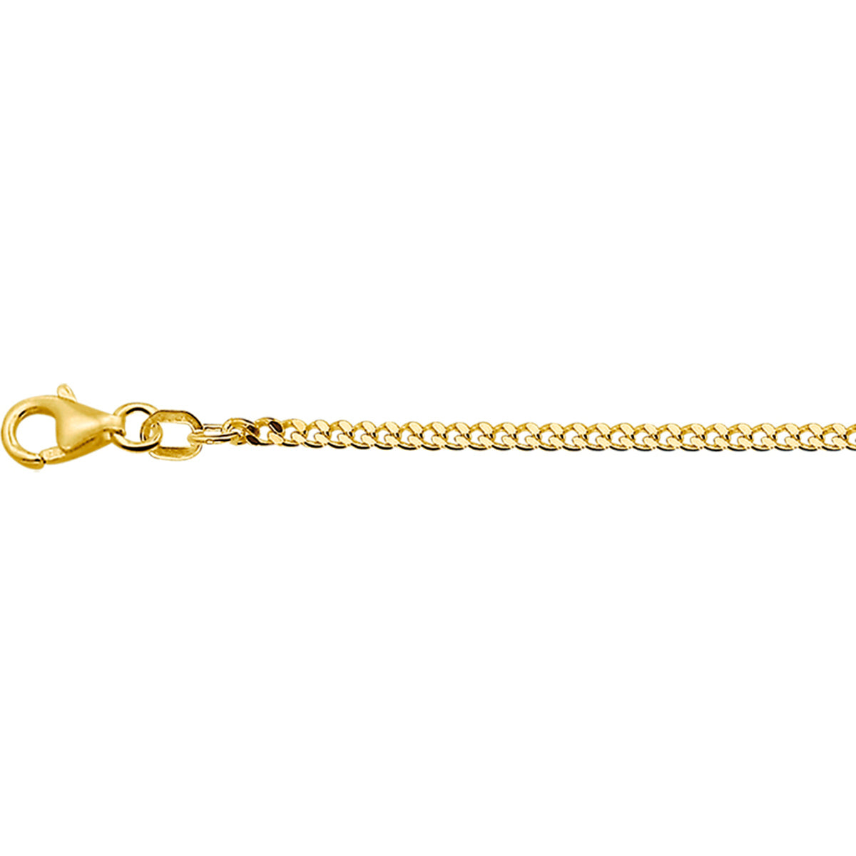 9k geelgouden collier gourmette 4 zijdes geslepen 2,1mm