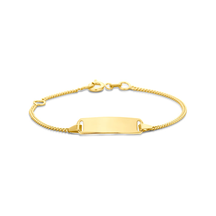 8krt geelgouden graveerarmband gourmette 5mm | 10-12cm