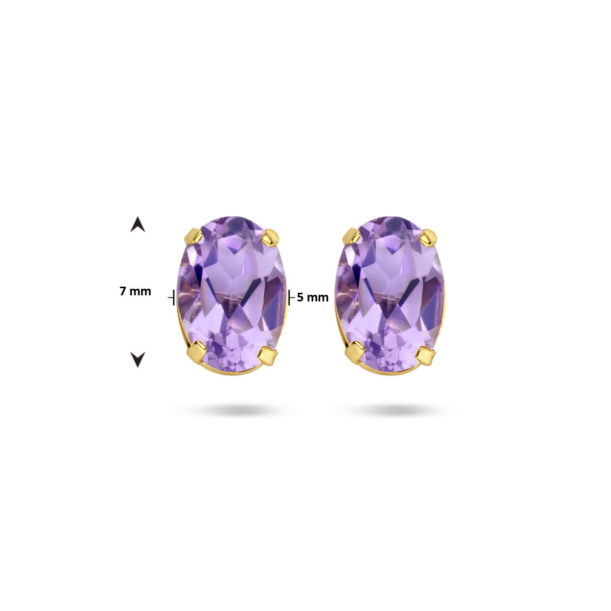 14krt geelgouden oorbellen amethist