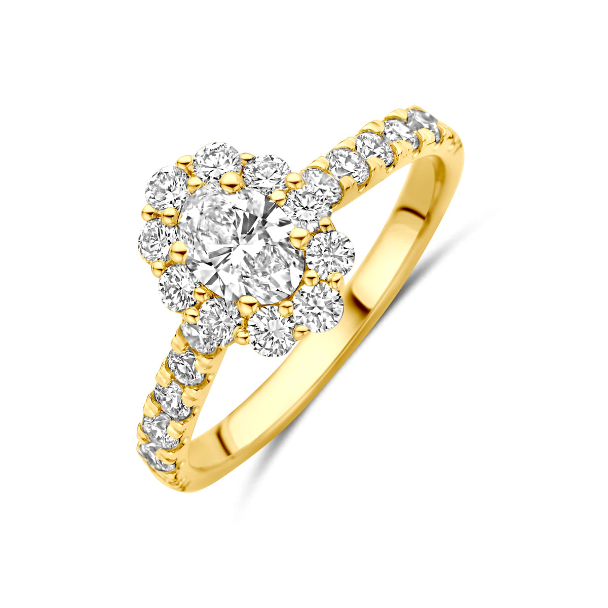 Facette - 14krt geelgouden ring met LG diamant 1.29ct GHSI - Inclusief IGI certificaat 0.51 E-VS1
