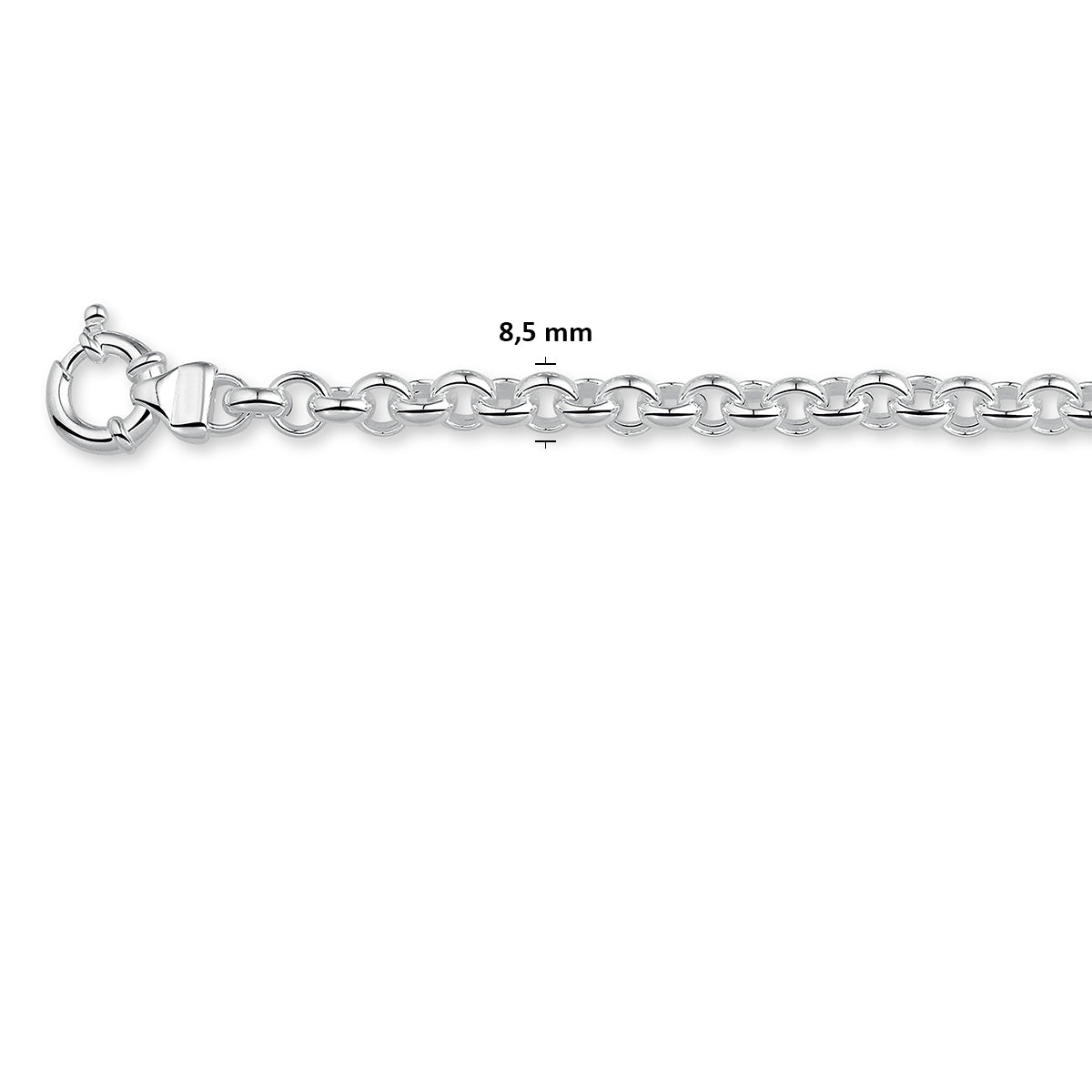 Zilveren armband jasseron 8,5mm | 19 cm