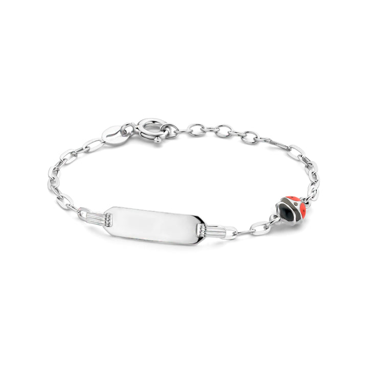 Zilveren graveerarmband lieveheersbeestje plaat 5,0mm | 11-13cm