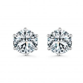 14krt witgouden oorstekers met 2x 0.50ct LG diamant DVVS