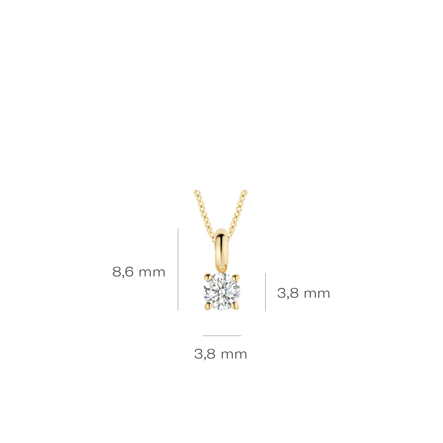 Blush Hanger 6092YZI -  Geel Goud (14k) met Zirkonia