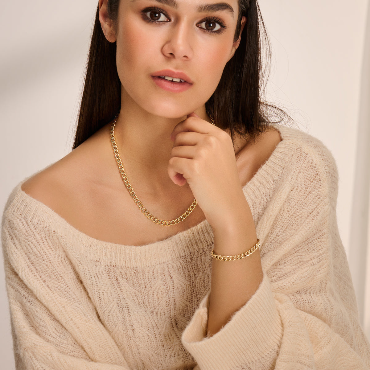 14krt geelgouden collier gourmette 6,0mm - 45cm