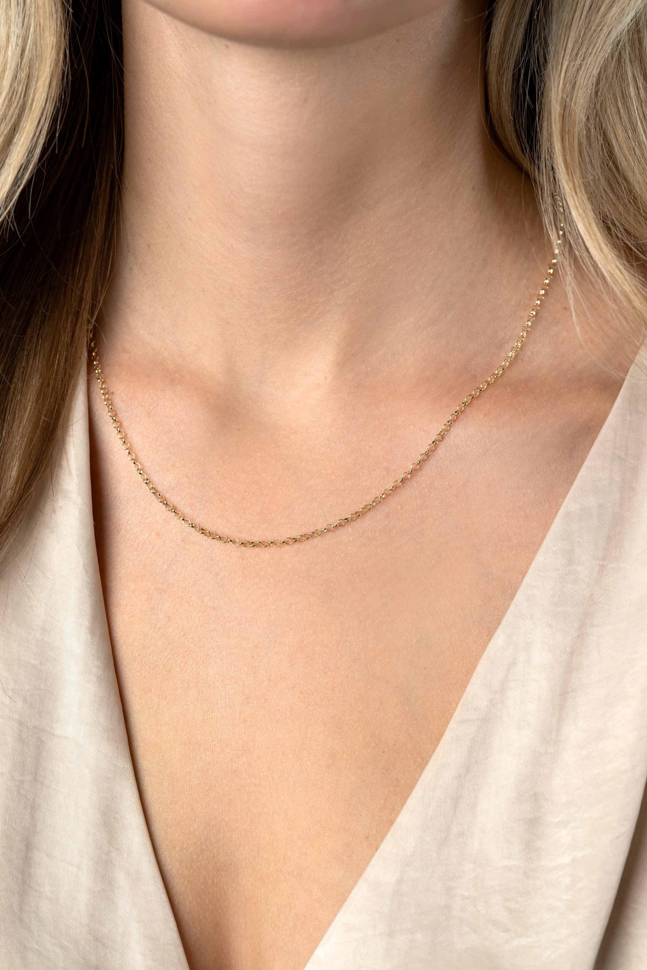 ZINZI Gold 14 krt gouden jasseron ketting 2.2mm breed 43-45cm ZGC441