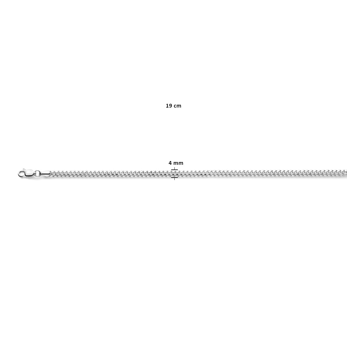 Zilveren lengtecollier - gourmette  4,0mm