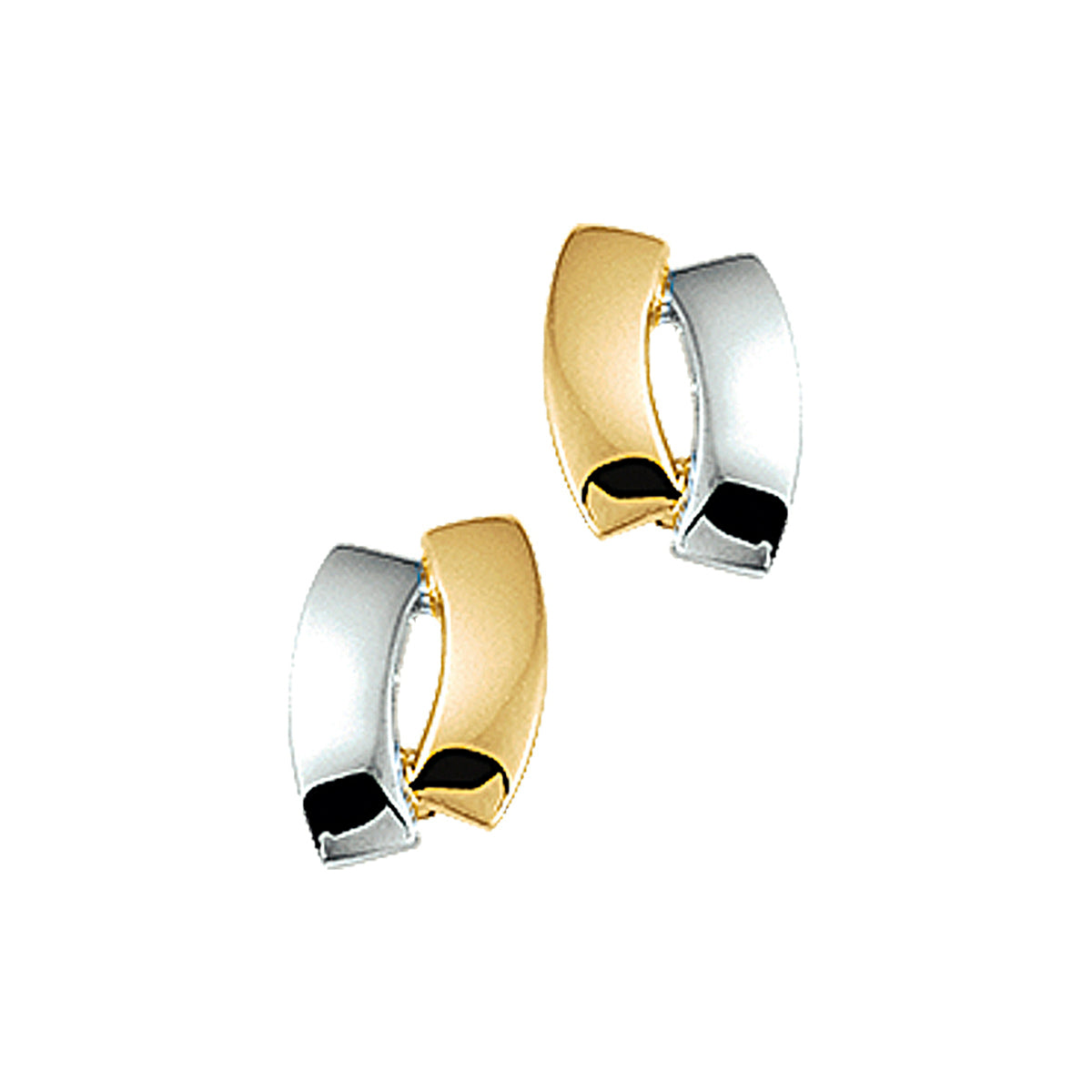 14krt bicolor gouden oorknoppen 5x7mm