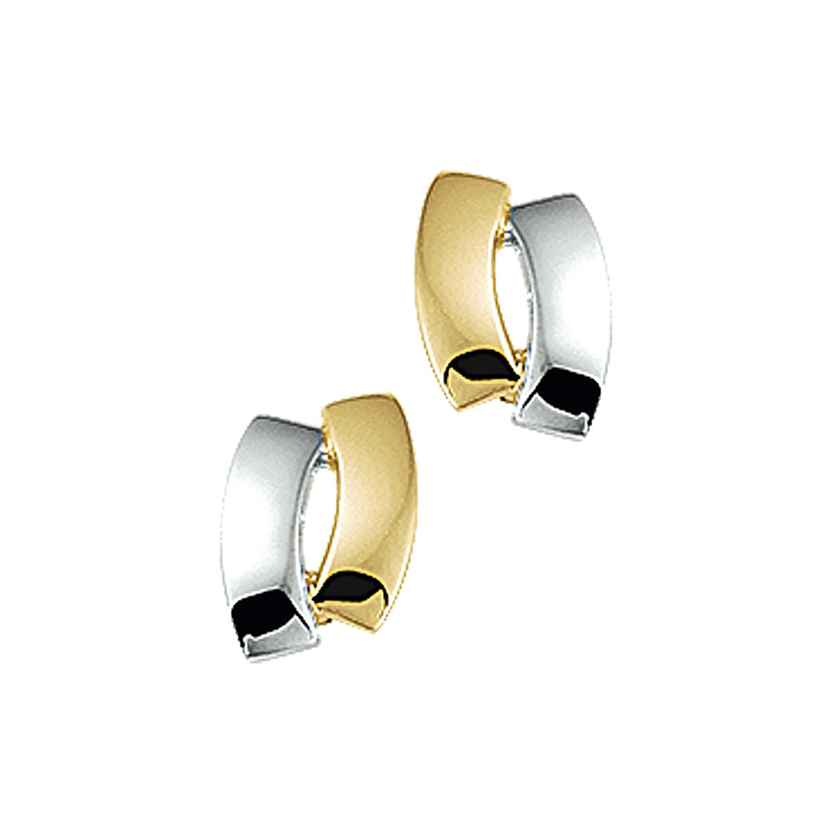 14krt bicolor gouden oorknoppen