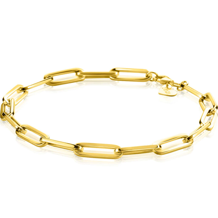 ZINZI Gold 14 krt gouden closed for ever schakelarmband 4.5mm breed 18.5cm ZGA453