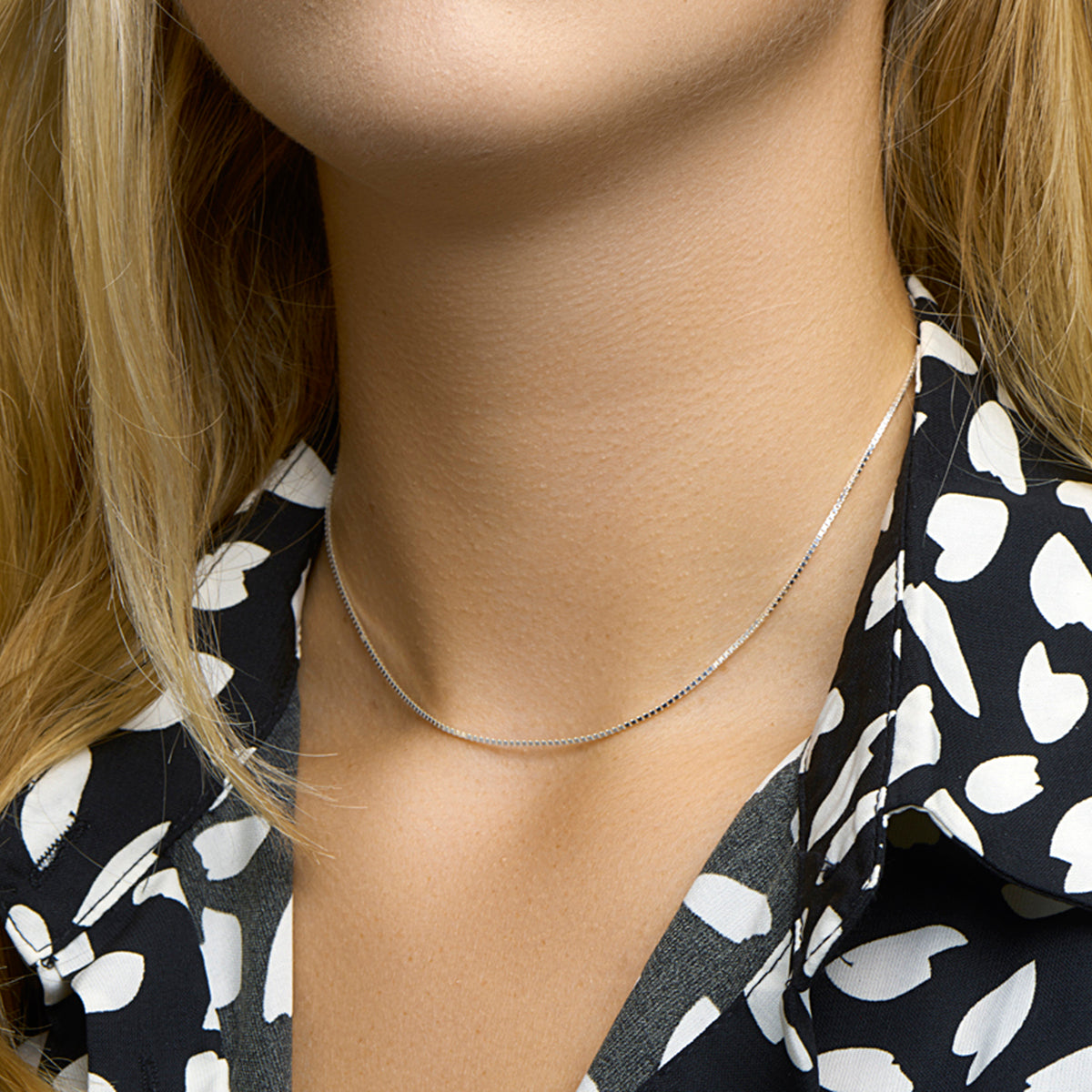 Zilveren lengtecollier - Venetiaans 1.1mm