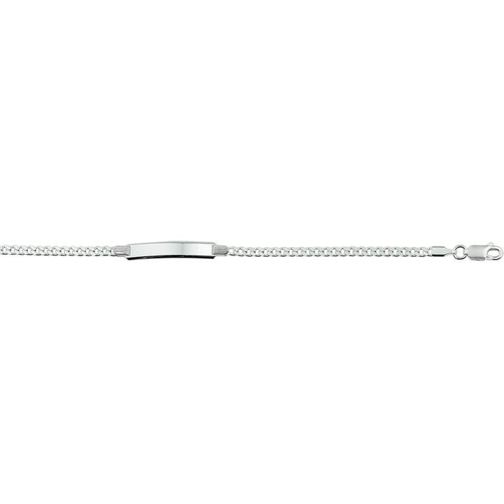 Zilveren graveerarmband gourmette 4 zijdes geslepen 6 mm | 18cm