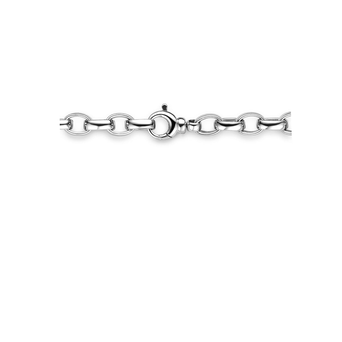 Zilveren collier jasseron ovaal zirkonia 7,5mm | 45 cm
