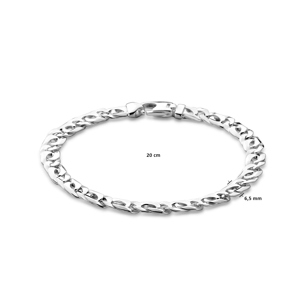 Zilveren armband heren fantasie 6,5mm | 20cm