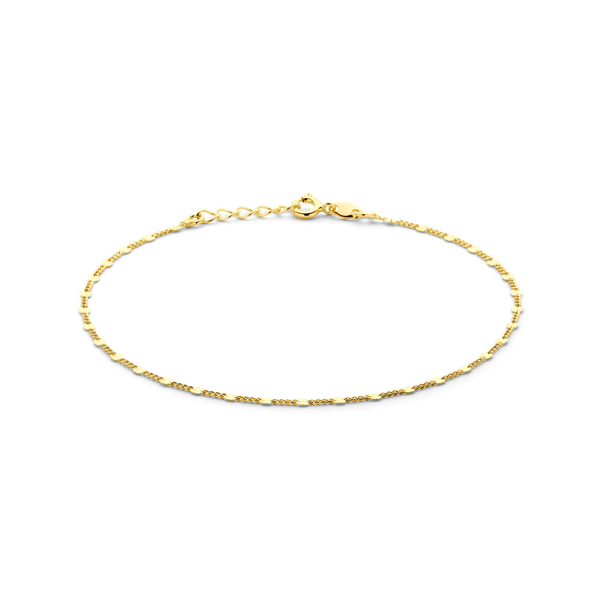 Zilver verguld enkelbandje 2,3mm | 24-26 cm