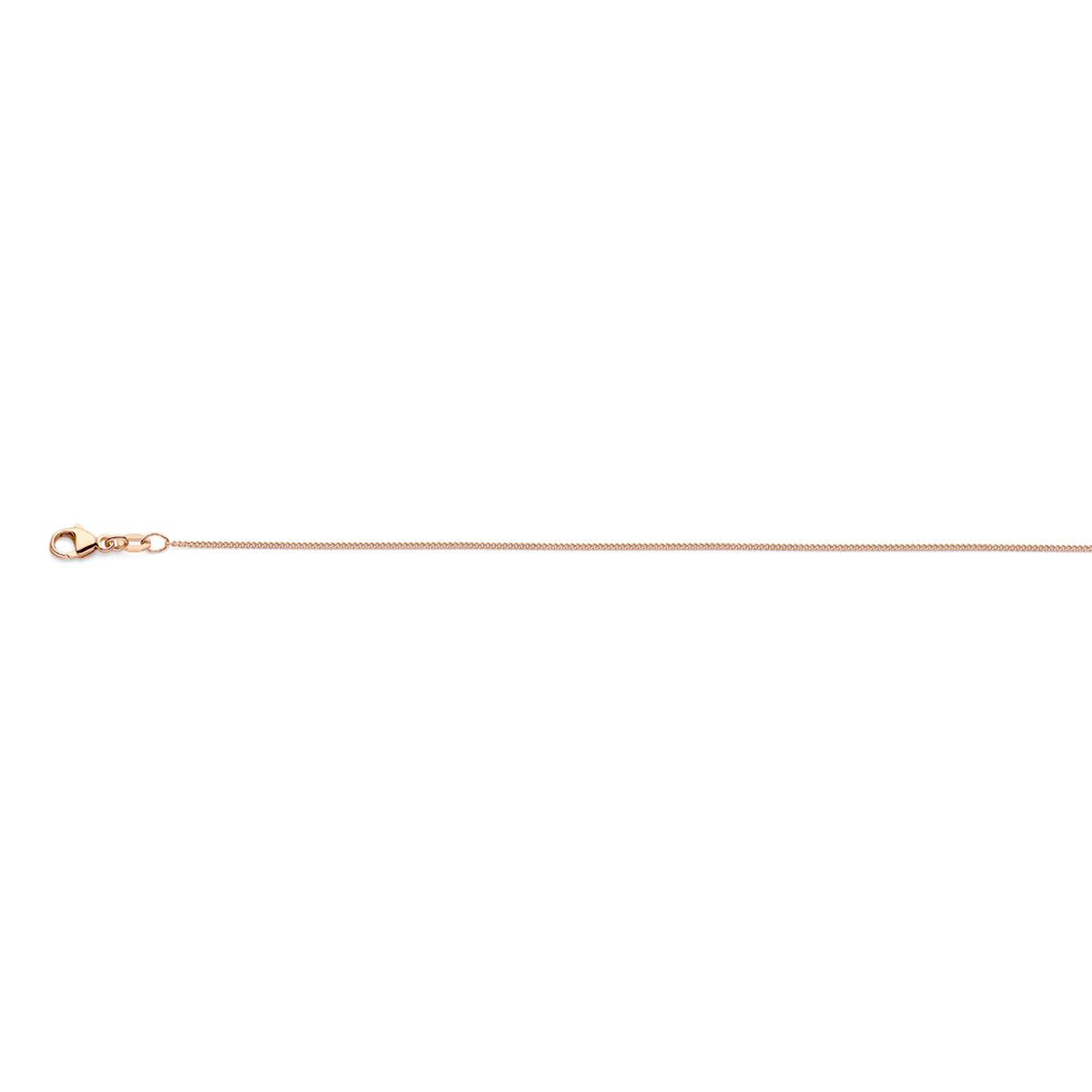 14krt rosé gouden collier gourmette 4-zijdes geslepen 1,0 mm - 41-43-45cm