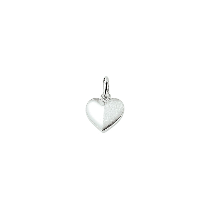 Zilveren hanger hartje mat & gepolijst | 11,5x10,5mm